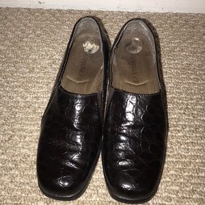 Black leather shoes